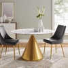 Tupelo 47" Round Terrazzo Dining Table in Gold White
