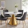Tupelo 47" Round Terrazzo Dining Table in Gold White