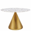 Tupelo 47" Round Terrazzo Dining Table in Gold White