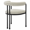 Turin Curved Back Boucle and Metal Dining Accent Chair in Black Pearl