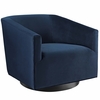Twist Accent Lounge Performance Velvet Swivel Chair in Midnight Blue