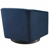Twist Accent Lounge Performance Velvet Swivel Chair in Midnight Blue