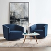 Twist Swivel Chair Performance Velvet Set of 2 in Midnight Blue