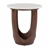 Vaan Side Table in White & Walnut