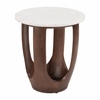 Vaan Side Table in White & Walnut