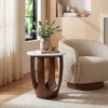Vaan Side Table in White & Walnut
