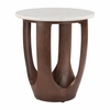 Vaan Side Table in White & Walnut