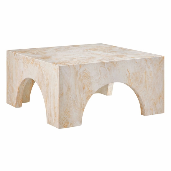 Valen Indoor - Outdoor Patio Arched Concrete Coffee Table
