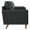 Valour 81" Leather Sofa in Black