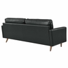 Valour 81" Leather Sofa in Black