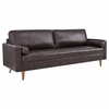 Valour 88" Leather Sofa in Brown