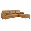 Valour 98" Leather Sectional Sofa in Tan