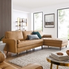 Valour 98" Leather Sectional Sofa in Tan