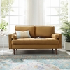 Valour Performance Velvet Loveseat in Cognac
