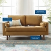 Valour Performance Velvet Loveseat in Cognac