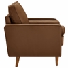 Valour Tufted Vegan Leather Accent Armchair in Brown