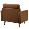 Valour Tufted Vegan Leather Accent Armchair in Brown