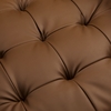 Valour Tufted Vegan Leather Accent Armchair in Brown