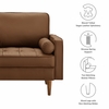 Valour Tufted Vegan Leather Accent Armchair in Brown