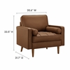Valour Tufted Vegan Leather Accent Armchair in Brown