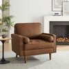 Valour Tufted Vegan Leather Accent Armchair in Brown