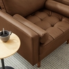 Valour Tufted Vegan Leather Accent Armchair in Brown