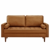 Valour Tufted Vegan Leather Loveseat in Tan