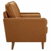 Valour Tufted Vegan Leather Loveseat in Tan