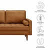 Valour Tufted Vegan Leather Loveseat in Tan