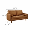 Valour Tufted Vegan Leather Loveseat in Tan