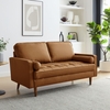 Valour Tufted Vegan Leather Loveseat in Tan