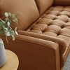 Valour Tufted Vegan Leather Loveseat in Tan