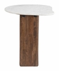 Vara Side Table in White & Walnut