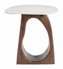 Vara Side Table in White & Walnut