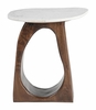 Vara Side Table in White & Walnut