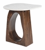 Vara Side Table in White & Walnut