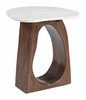 Vara Side Table in White & Walnut