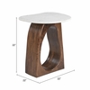 Vara Side Table in White & Walnut