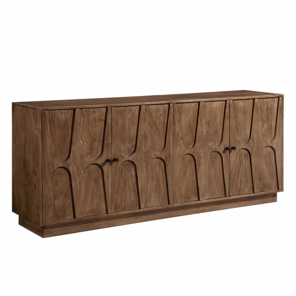Veda 72" Mango Wood Sideboard Cabinet in Walnut