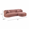 Venezia Chaise Sectional in Brown