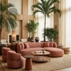 Venezia Chaise Sectional in Brown