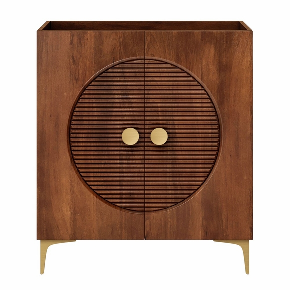 Vernon 30" Fluted Wood Vanity Cabinet Without Sink in Walnut