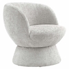 Vesta Chenille Fabric Upholstered Swivel Chair in Dove Gray
