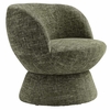 Vesta Chenille Fabric Upholstered Swivel Chair in Basil