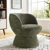 Vesta Chenille Fabric Upholstered Swivel Chair in Basil