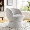 Vesta Chenille Fabric Upholstered Swivel Chair in Dove Gray