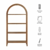 Vexley 72 Inch Large Arched Bookshelf