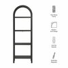 Vexley 72 Inch Tall Narrow Arched Bookshelf