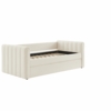 Veyla Channel Tufted Boucle Twin Daybed With Trundle in Cloud