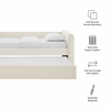 Veyla Channel Tufted Boucle Twin Daybed With Trundle in Cloud